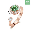 August Birthstone Ring w/ Swarovski - Adjustable