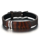 Rosewood Charm Leather Bracelet for Men