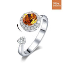 November Birthstone Ring w/ Swarovski - Adjustable