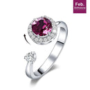 February Birthstone Ring w/ Swarovski - Adjustable