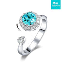 March Birthstone Ring w/ Swarovski - Adjustable
