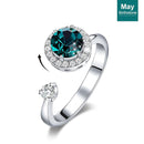 May Birthstone Ring w/ Swarovski - Adjustable