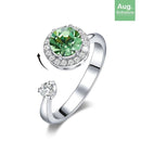 August Birthstone Ring w/ Swarovski - Adjustable