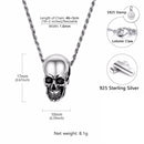 Skull Necklace Sterling Silver Pendant
