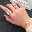 Skull Ring for Women Men - Sterling Silver Adjustable