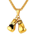 Stainless Steel Boxing Glove Necklace - Gold