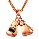 Stainless Steel Boxing Glove Necklace - Rose Gold