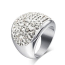 Steel Crystal Pave Dome Ring for women