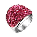 Steel Crystal Pave Dome Ring for women