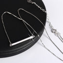 Sterling Silver Bar Necklace - Horizontal Bar Pendant