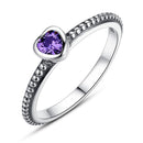 Sterling Silver Heart Ring - Women - CZ Ring