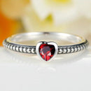 Sterling Silver Heart Ring - Women - CZ Ring