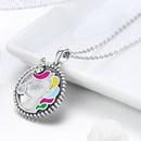Unicorn Necklace Sterling Silver - Enamel Pendant