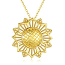 Sunflower Necklace Sterling Silver | Gold Sunflower Pendant