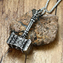 Silver Thor's Hammer Necklace | Mjolnir Pendant