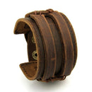 Wide Leather Cuff Bracelet - Men - Women - Vintage