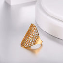 Gold Cubic Zirconia Statement Ring