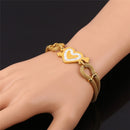 Womens Heart Bracelet Adjustable Stainless Steel