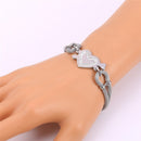 Womens Heart Bracelet Adjustable Stainless Steel