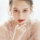 Women's Rose Ring w/ Swarovski Crystals - Rose Gold, Adjustable