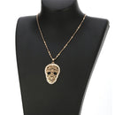 Womens Skull Necklace Gold Pendant Cut Out