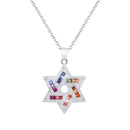 Star of David Necklace w/ Rainbow CZ