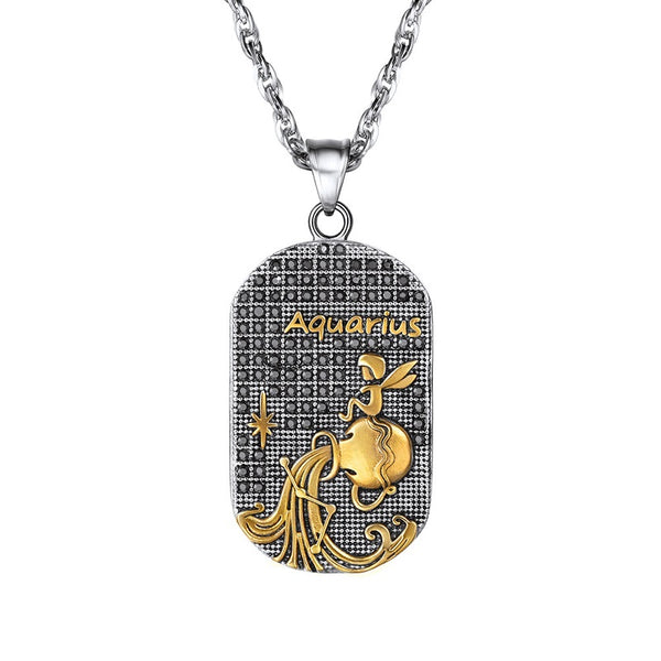 Amazon.com: Aquarius Zodiac Sign Pendant Necklace 925 Sterling Silver  Horoscope Medallion Coin Disc Choker Charm Constellation Astrology Jewelry  for Women Men (Aquarius (Jan 20 - Feb 18)) : Clothing, Shoes & Jewelry