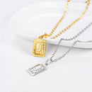 J Initial Necklace | Square Letter Pendant - Gold, Silver