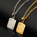 R Initial Necklace | Square Letter Pendant - Gold, Silver