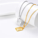 Initial Necklace | Square Letter Pendant - 18K Gold, Silver