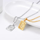 Initial Necklace | Square Letter Pendant - 18K Gold, Silver