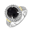 Black Onyx Ring Sterling Silver [Oval - 10mm]