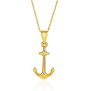 14K Gold Anchor Necklace | Womens Anchor Pendant