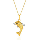 Dolphin Necklace 14K Gold | Womens Dolphin Pendant