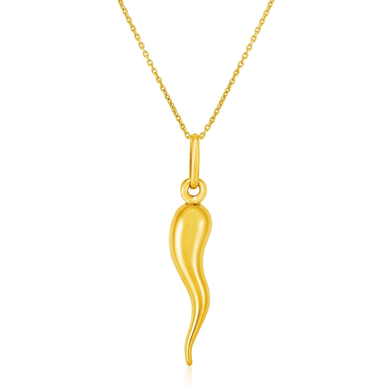 14k Yellow Gold Cornicello Italian Horn Pendant for Necklace Various Size  Charm – Evermine Shop