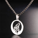 Hollow Howling Wolf Pendant Necklace for Men