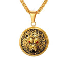 Men's Medallion Wolf Pendant Necklace