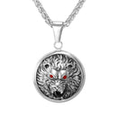 Men's Medallion Wolf Pendant Necklace