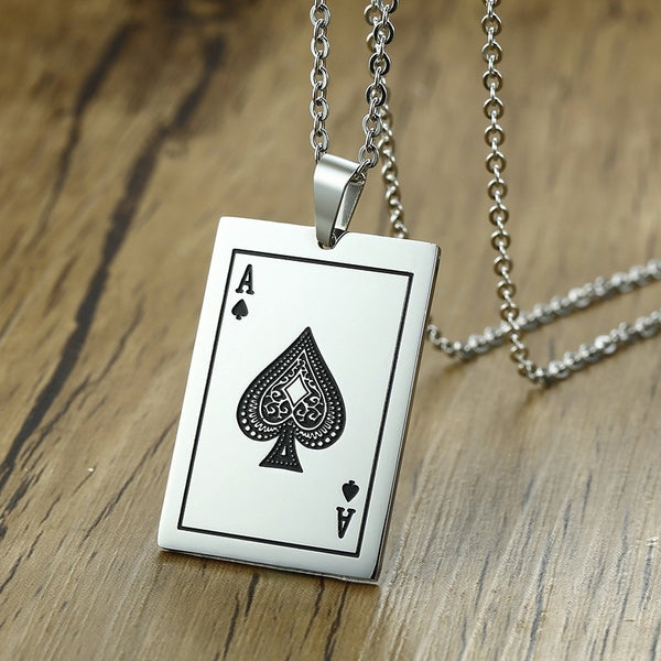 Ace Of Spades - Stainless Steel Necklace 70cm | Villainswear | –  VillainsWear