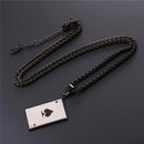Ace of Spades Pendant Necklace Black