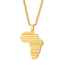Gold Africa Necklace | Continent Africa Map Pendant