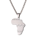Silver Africa Necklace | Continent Africa Map Pendant