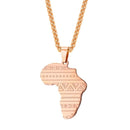 Rose Gold Africa Necklace | Continent Africa Map Pendant