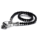 African Glass Beaded Skull Pendant Necklace