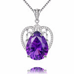 Amethyst Necklace | Teardrop Amethyst Pendant Sterling Silver