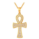 Gold Ankh Necklace | Ankh Cross Pendant Womens