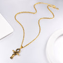 Gold Ankh Necklace Stainless Steel