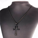 Ankh Necklace Stainless Steel | Ankh Cross Pendant - Black