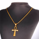 Ankh Necklace Stainless Steel | Ankh Cross Pendant - Gold