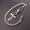 Silver Ankh Necklace Stainless Steel | Ankh Cross Pendant